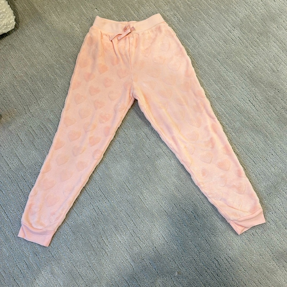 BCBG girls pink heart sweatpants, size: medium 10/12 yrs